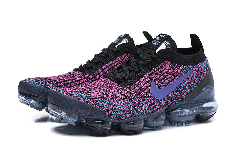 Nike Air VaporMax Flyknit 2 Sneakers in Black Purple Pink - product image from the listing.