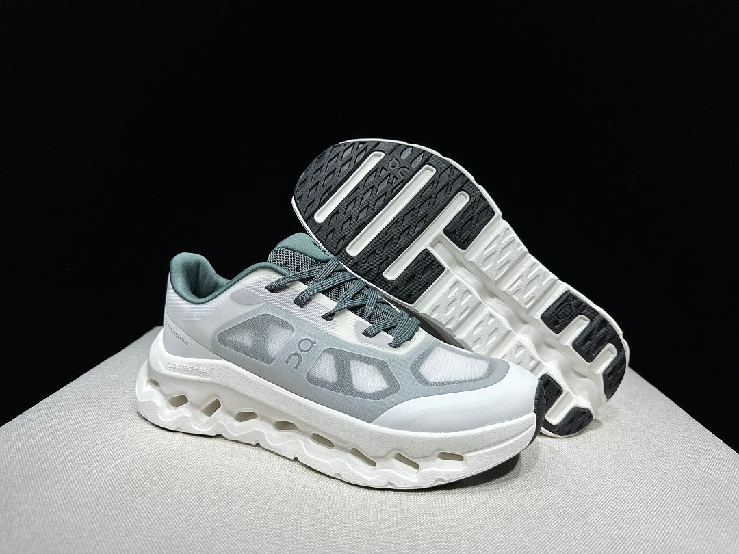 White and Green On Cloudtilt Remix Sneakers - product image from the listing.