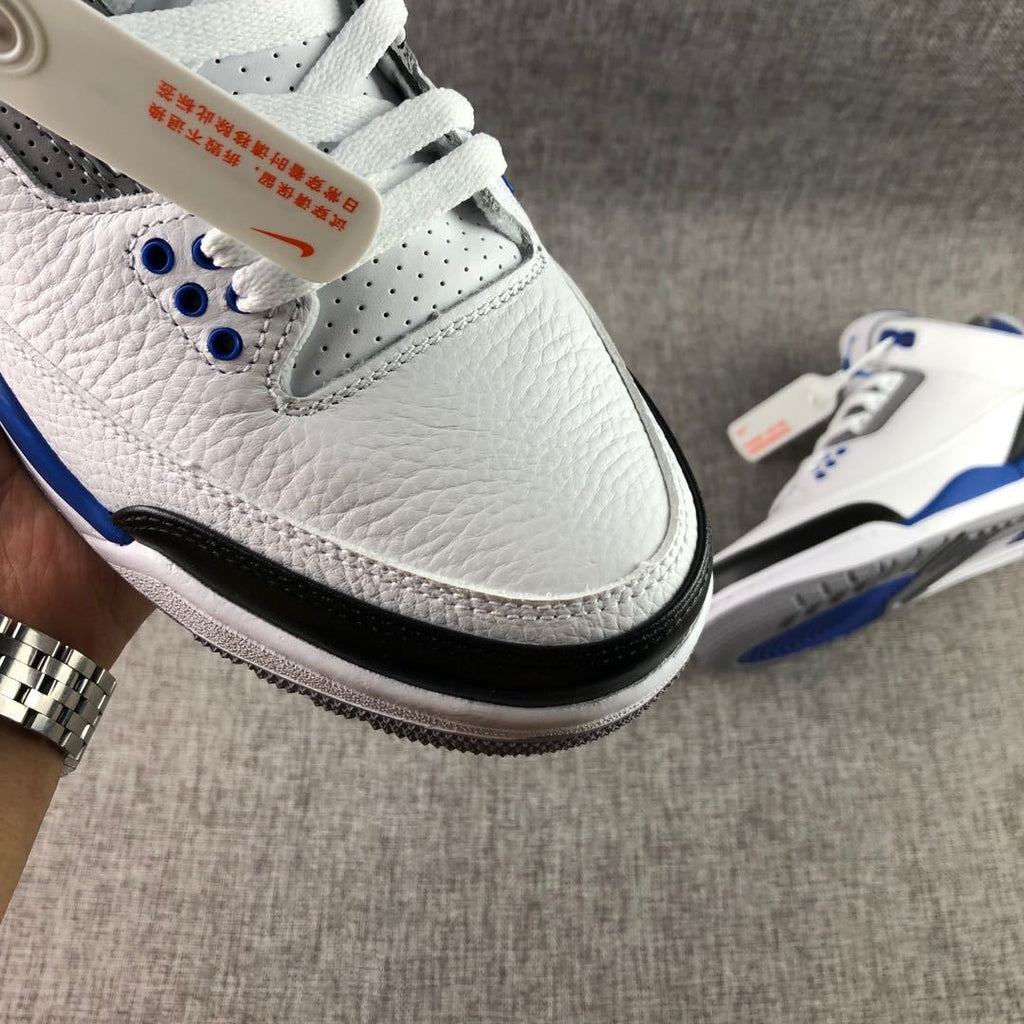 Fragment x Air Jordan 3 Sneakers in White Blue CT8532-040 - product image from the listing.