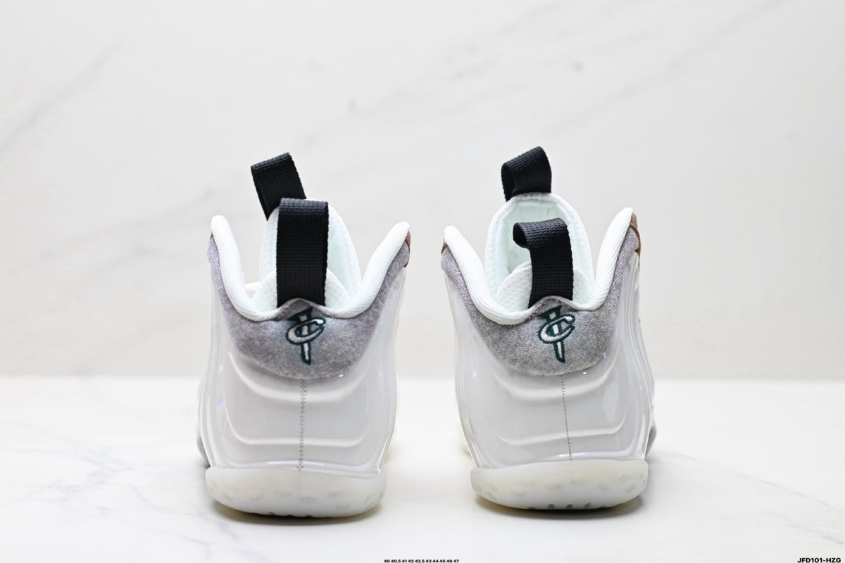 Nike Air Foamposite Penny Hardaway White and Rose High-Cut Sneakers - product image from the listing.