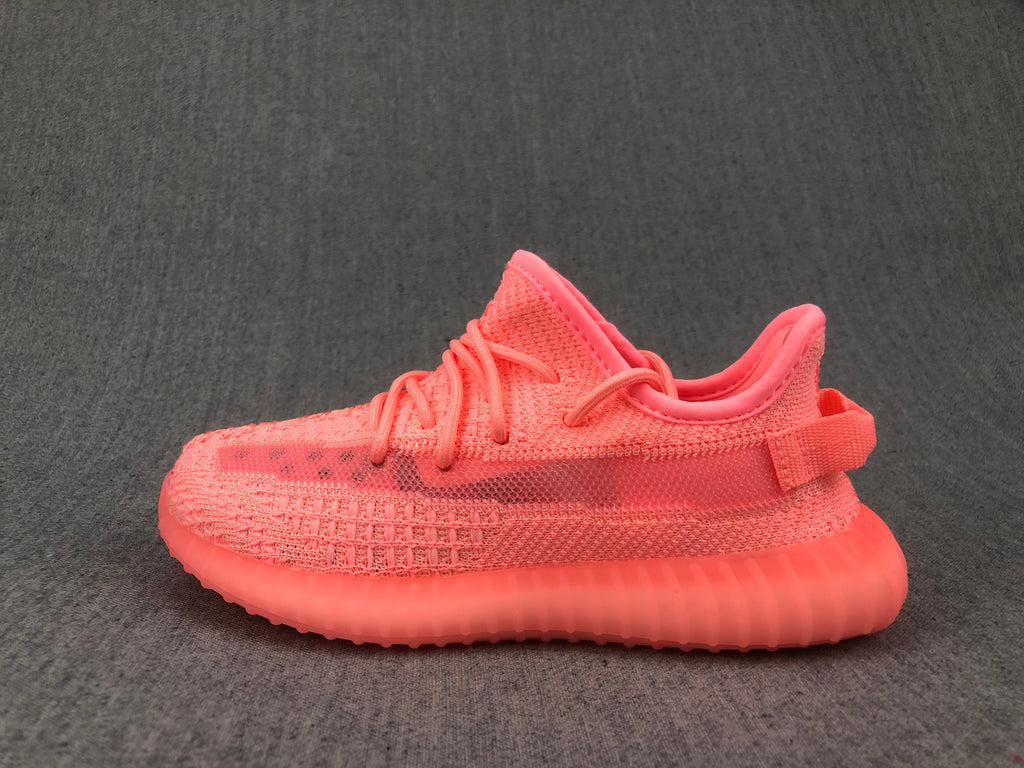 Bright Pink Adidas Yeezy 350 V2 Kids Sneakers - product image from the listing.