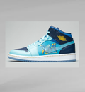 Jordan Ice Blue Mismatched High-Cut Sneakers BV7446-400 - product image from the listing.