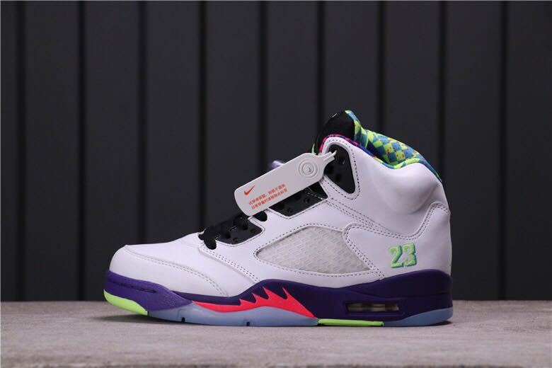 Air Jordan 5 Alternate Bel-Air Sneakers in White Purple DB3335-100 - product image from the listing.