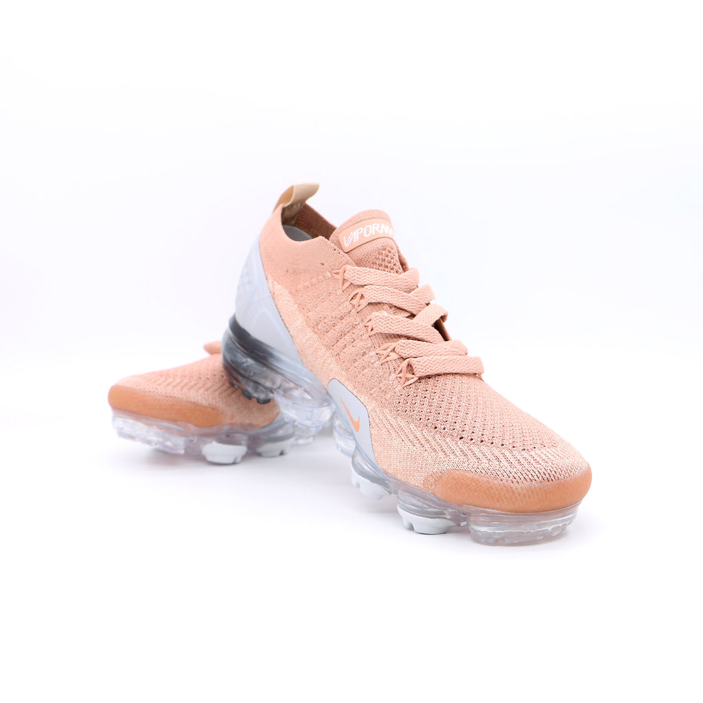 Nike Air VaporMax Flyknit Trainers Peach Style 942843-6029 - product image from the listing.