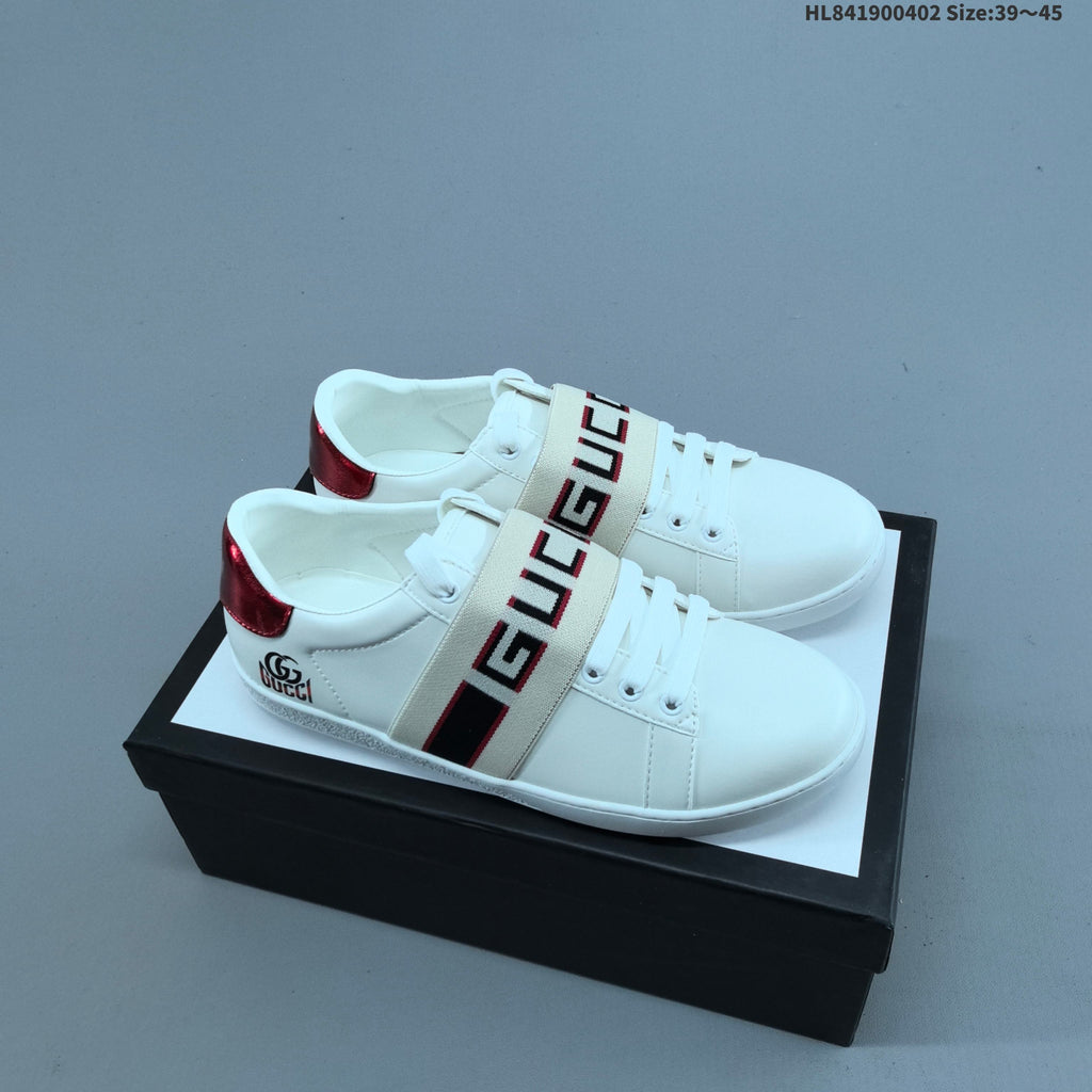 Gucci White Low-Cut Sneakers with Logo Webbing - product image from the listing.
