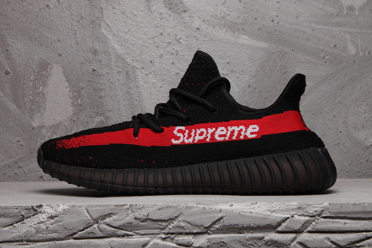 adidas Yeezy Boost 350 V2 Sneakers in Black Red - product image from the listing.