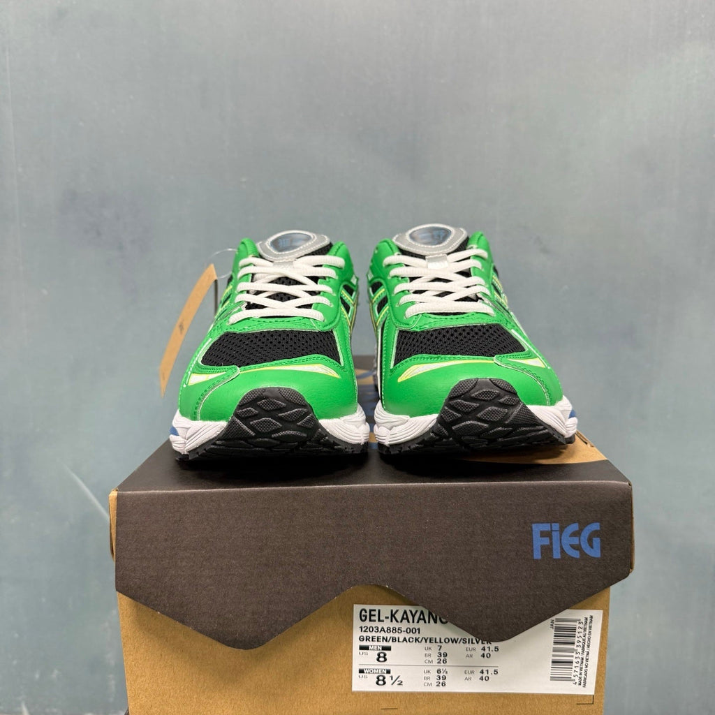 ASICS GEL-KAYANO 14 Green Black 1203A885-001 Trainers - product image from the listing.