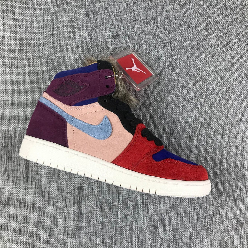 Jordan 1 High Christmas Sneakers in Red Multicolor - product image from the listing.