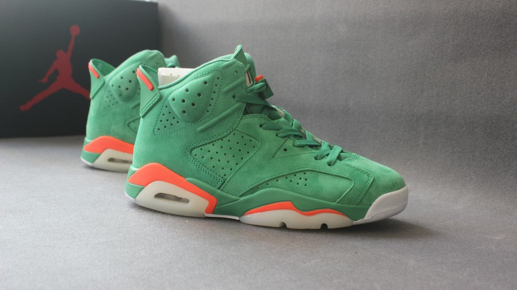 Air Jordan 6 Gatorade High-Top Sneakers in Green 384664-145 - product image from the listing.