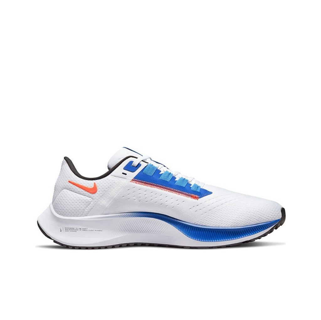 Nike Air Zoom Pegasus 38 Running Shoes in White Blue DQ8575-100 - product image from the listing.