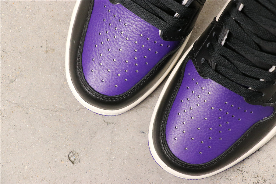 Air Jordan 1 Retro High OG Court Sneakers in Purple 555088-501 - product image from the listing.