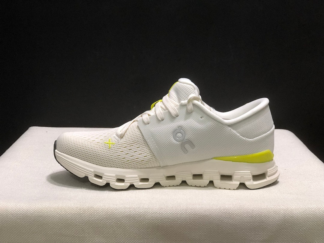 On Cloud X 4 Sneakers, in White and Yellow - product image from the listing.