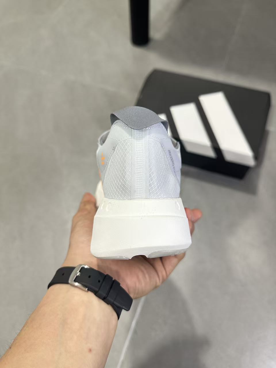 Adidas Adizero Lightstrike Pro Running Shoes in White Orange - product image from the listing.