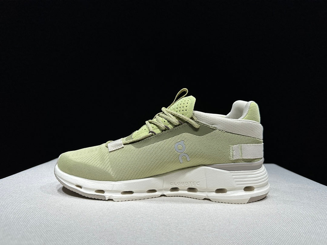 Green and White On Cloudnova 2 Sneakers - product image from the listing.