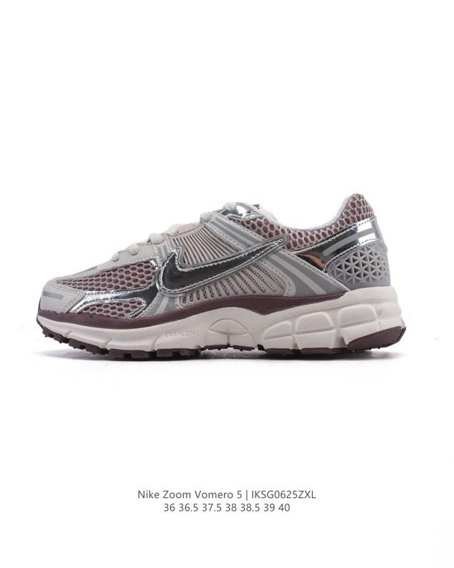 Nike Zoom Vomero 5 Sneakers in Silver Pink - product image from the listing.