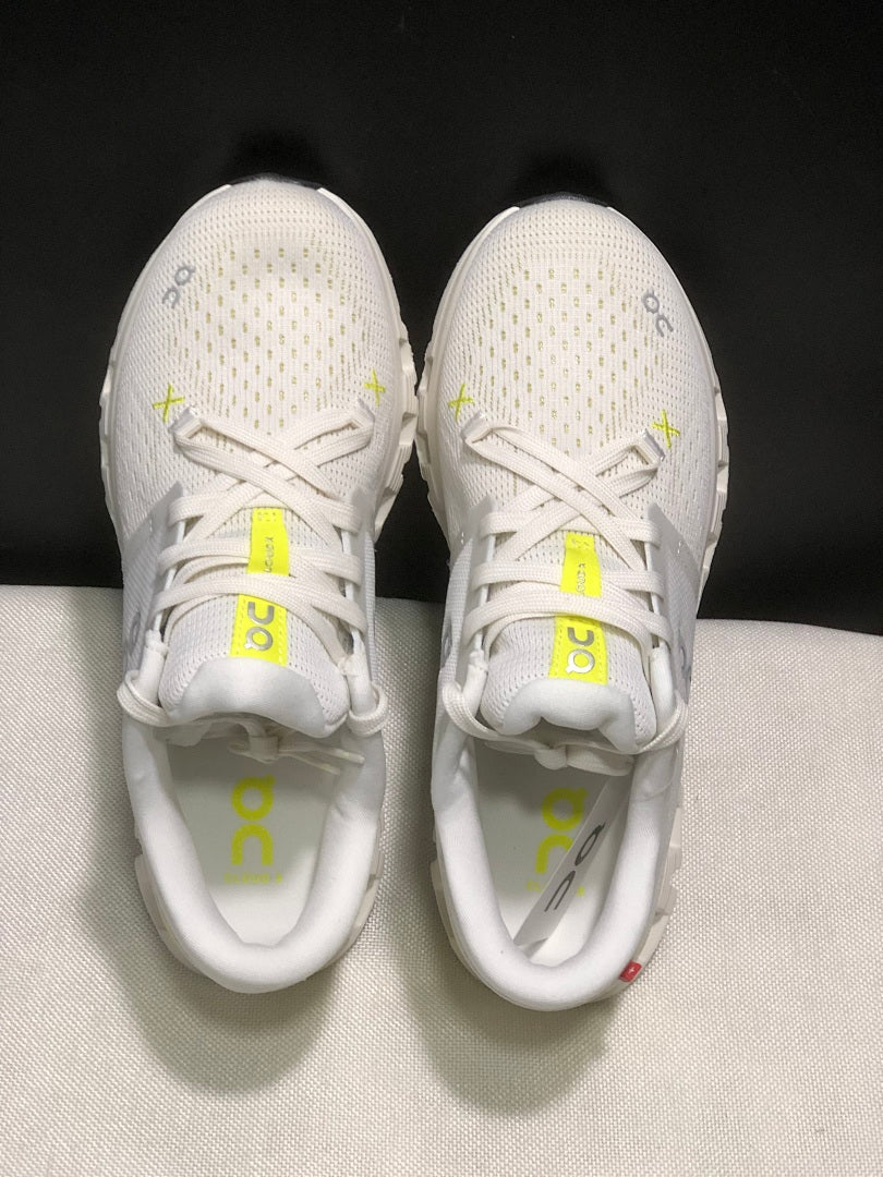On Cloud X 4 Sneakers, in White and Yellow - product image from the listing.