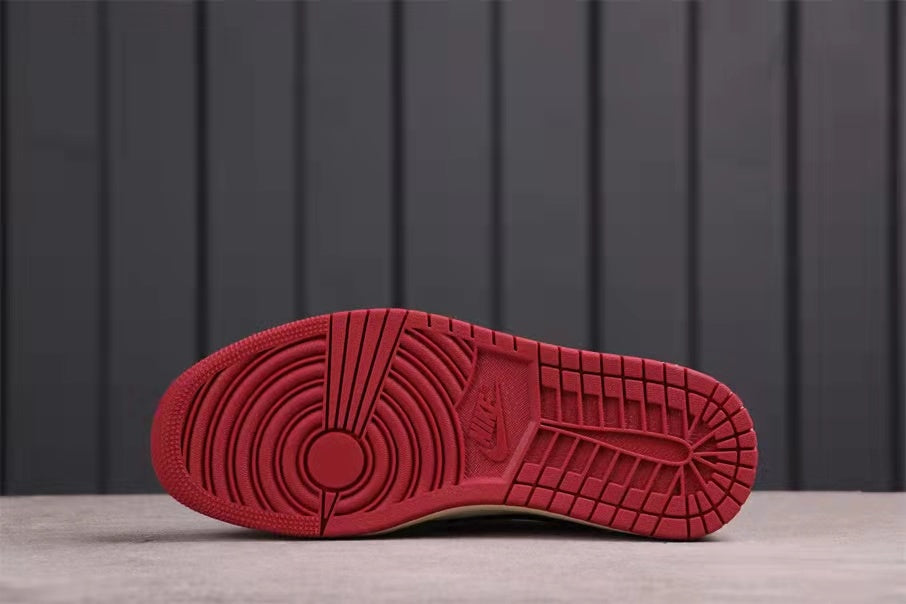 Air Jordan 1 Low White Black Red Sail Sneakers - product image from the listing.