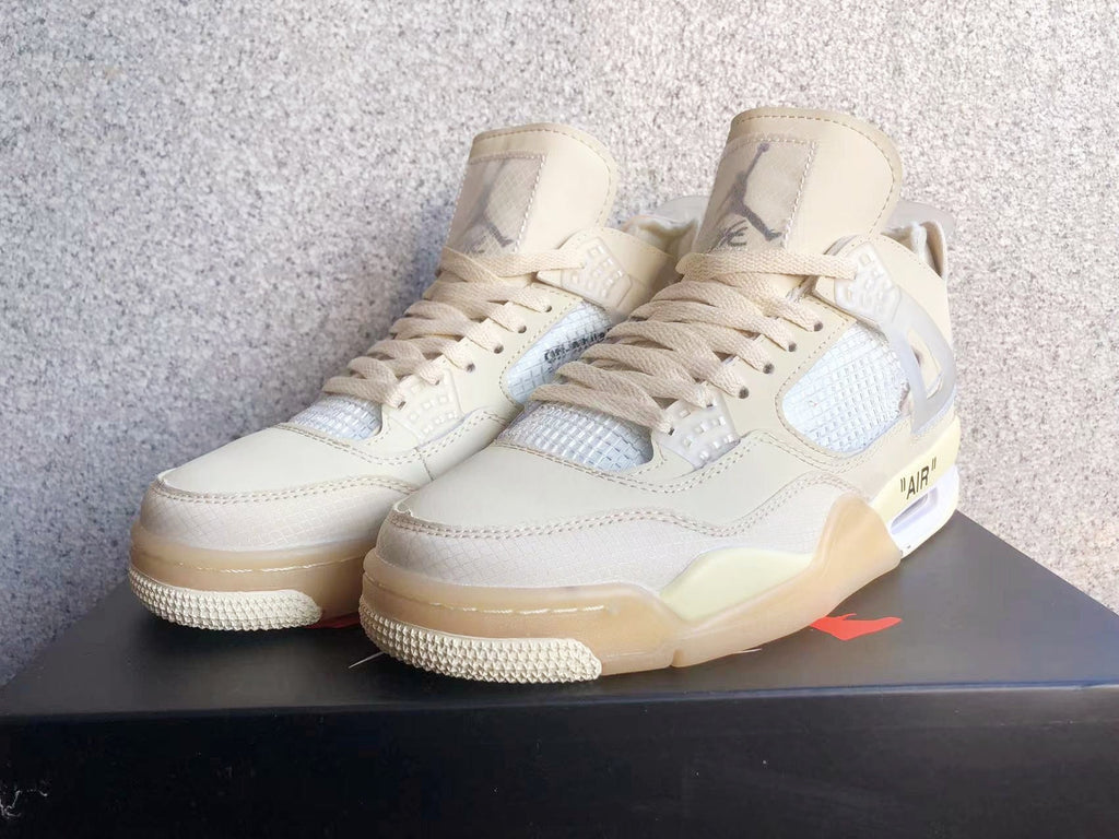 Jordan 4 Sneakers in Off-White Sail - product image from the listing.