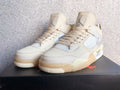 Jordan 4 Sneakers in Off-White Sail - product image from the listing.