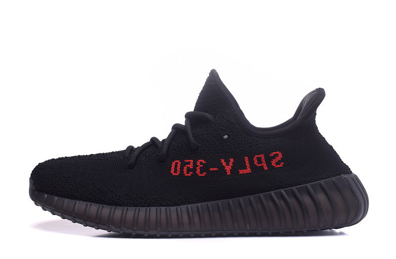 Yeezy 350 V2 Low-Top Sneakers in Black Knit - product image from the listing.