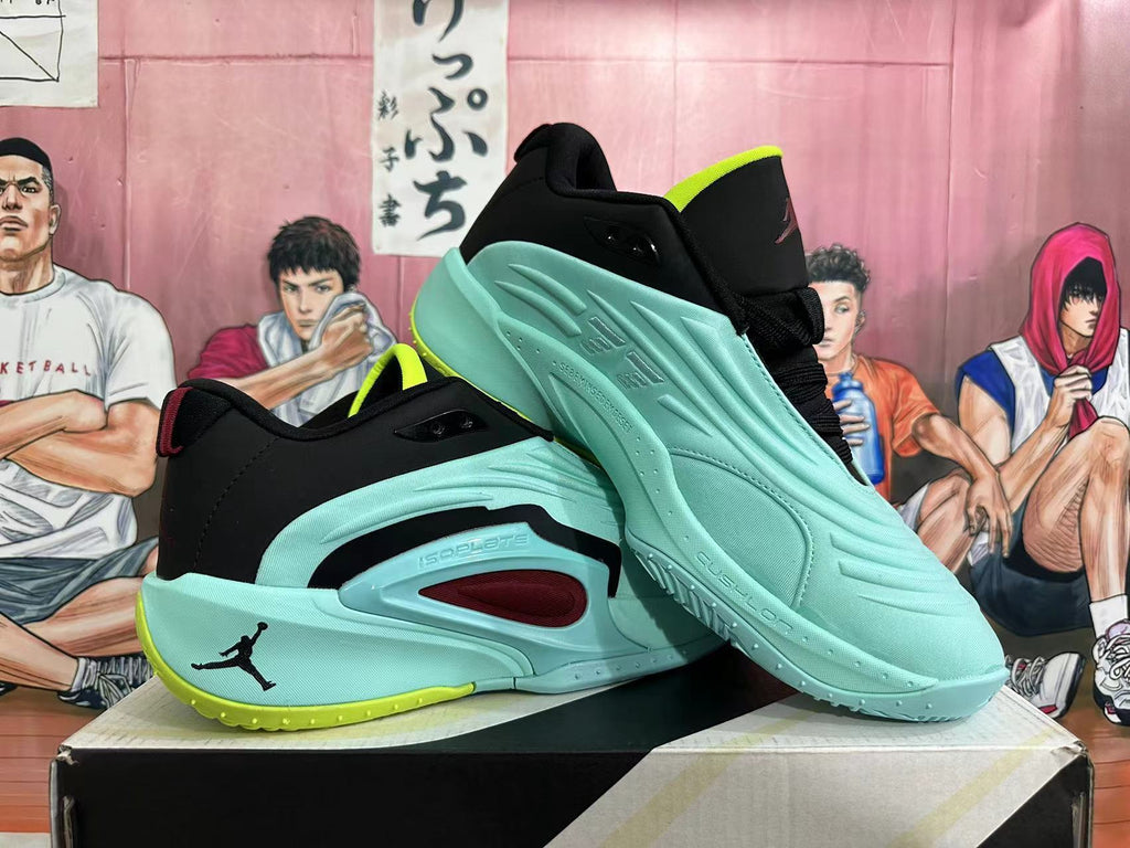 Jordan Luka 1 Basketball Shoes in Light Aqua Volt - product image from the listing.