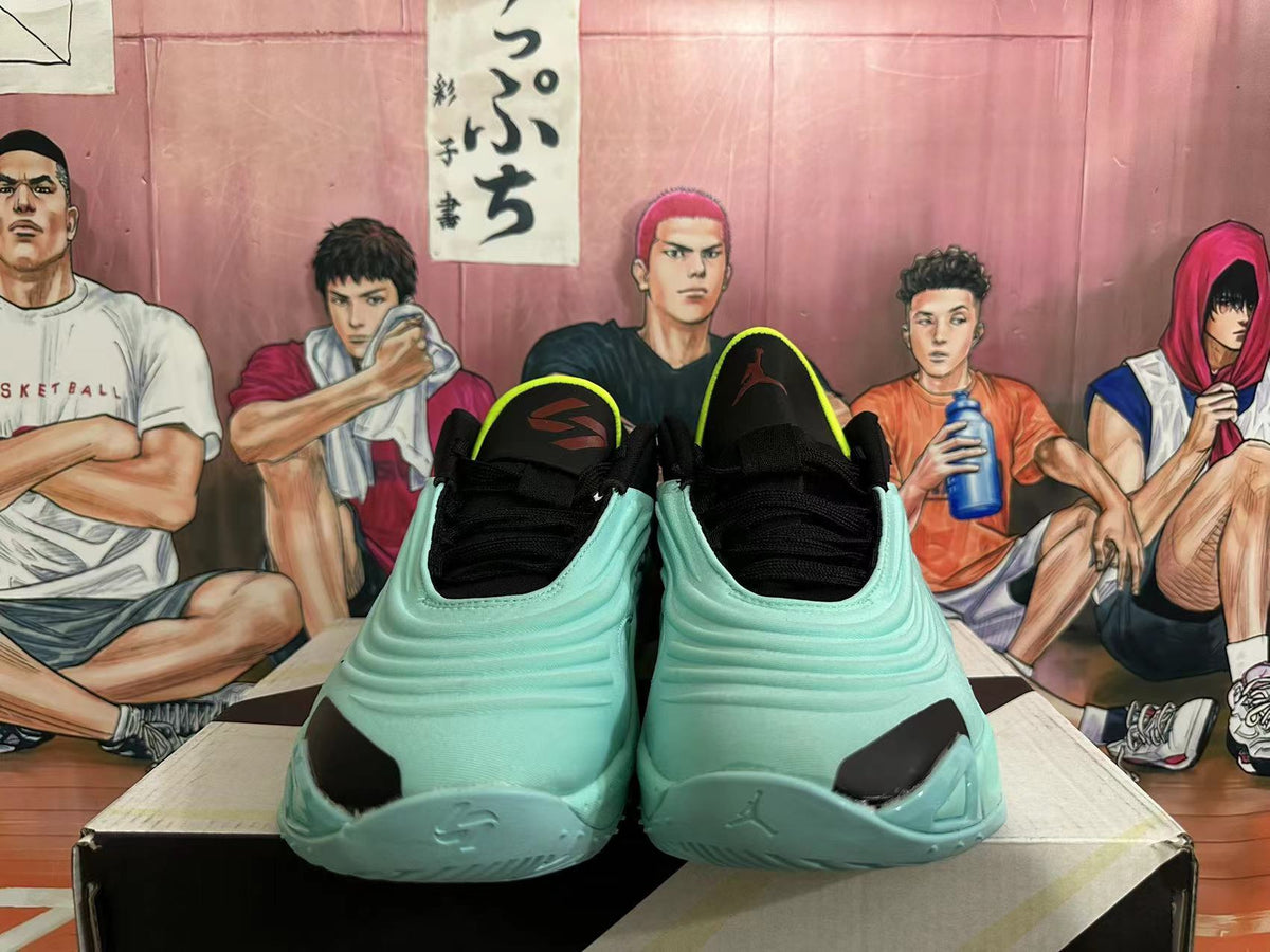 Jordan Luka 1 Basketball Shoes in Light Aqua Volt - product image from the listing.
