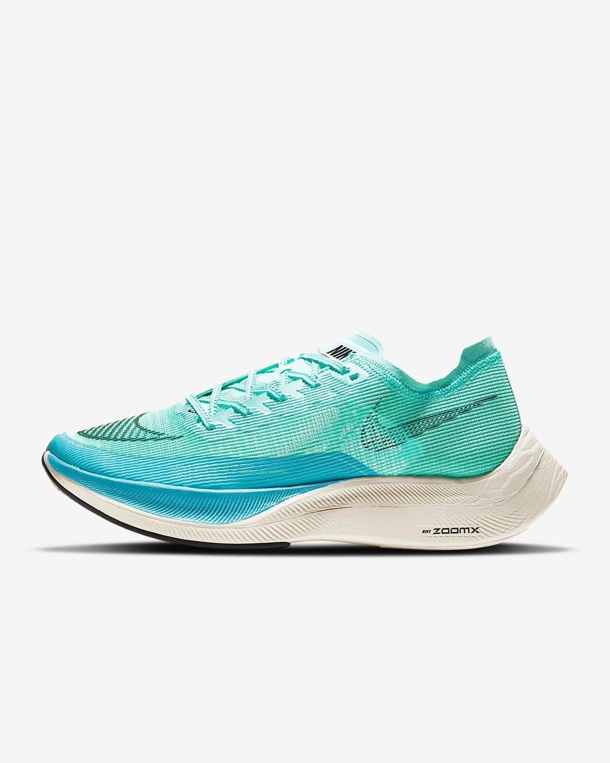 Nike ZoomX Vaporfly NEXT% 2 Running Shoes in Teal Blue CU4111-300 - product image from the listing.
