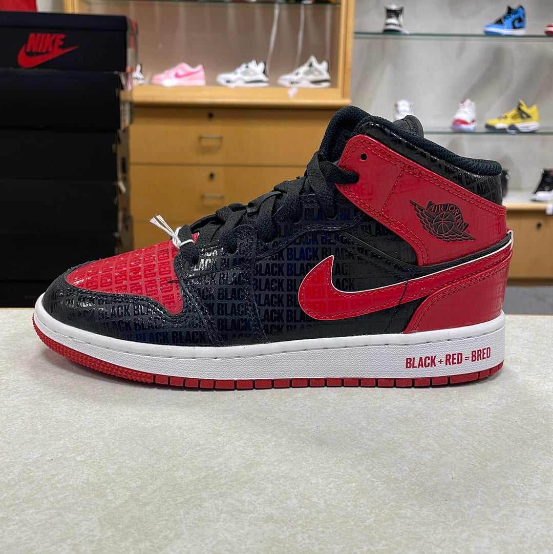 GS - Jordan 1 Mid Bred Text - product image from the listing.