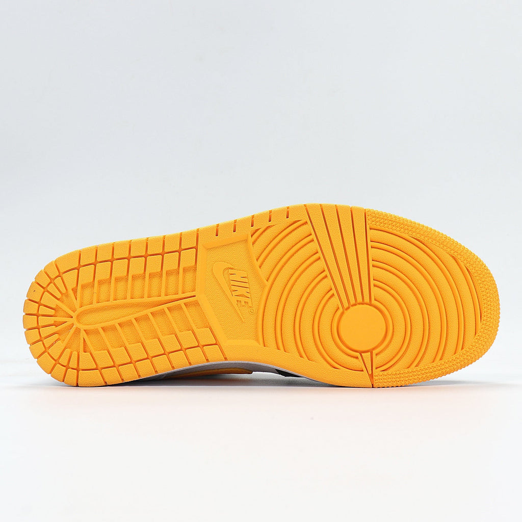 Jordan 1 High Sneakers in Black Yellow White CV5276-107 - product image from the listing.