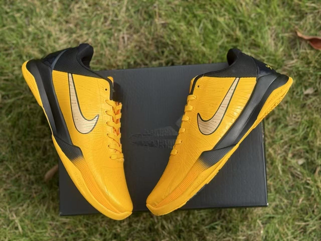 Yellow and Black Nike Kobe 5 Basketball Shoes - product image from the listing.