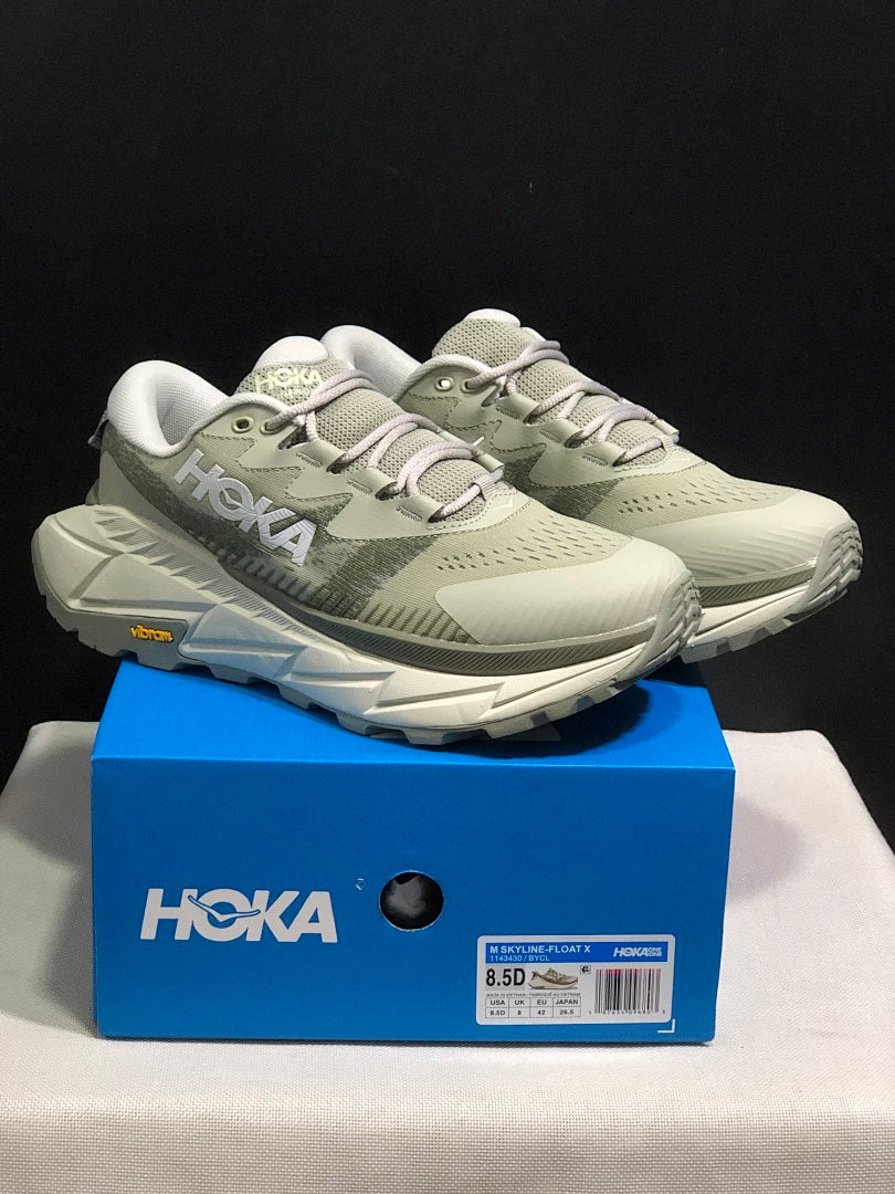 HOKA Skyline Float X Trail Sneakers, in Gray Green - product image from the listing.