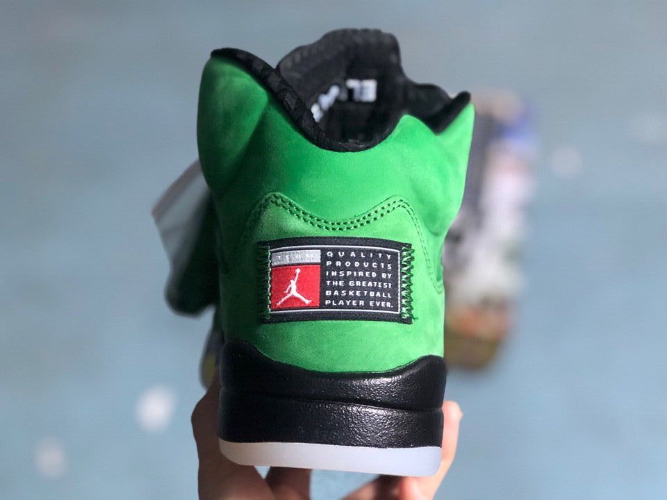Air Jordan 5 Green Black Yellow Sneakers CK6631-307 - product image from the listing.