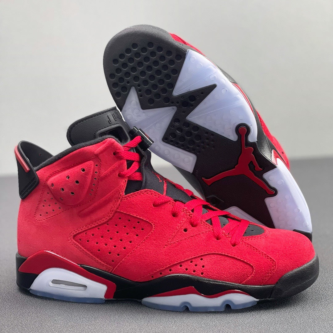 Air Jordan 6 Retro Toro Sneakers in Red and Black CT8529-600 - product image from the listing.
