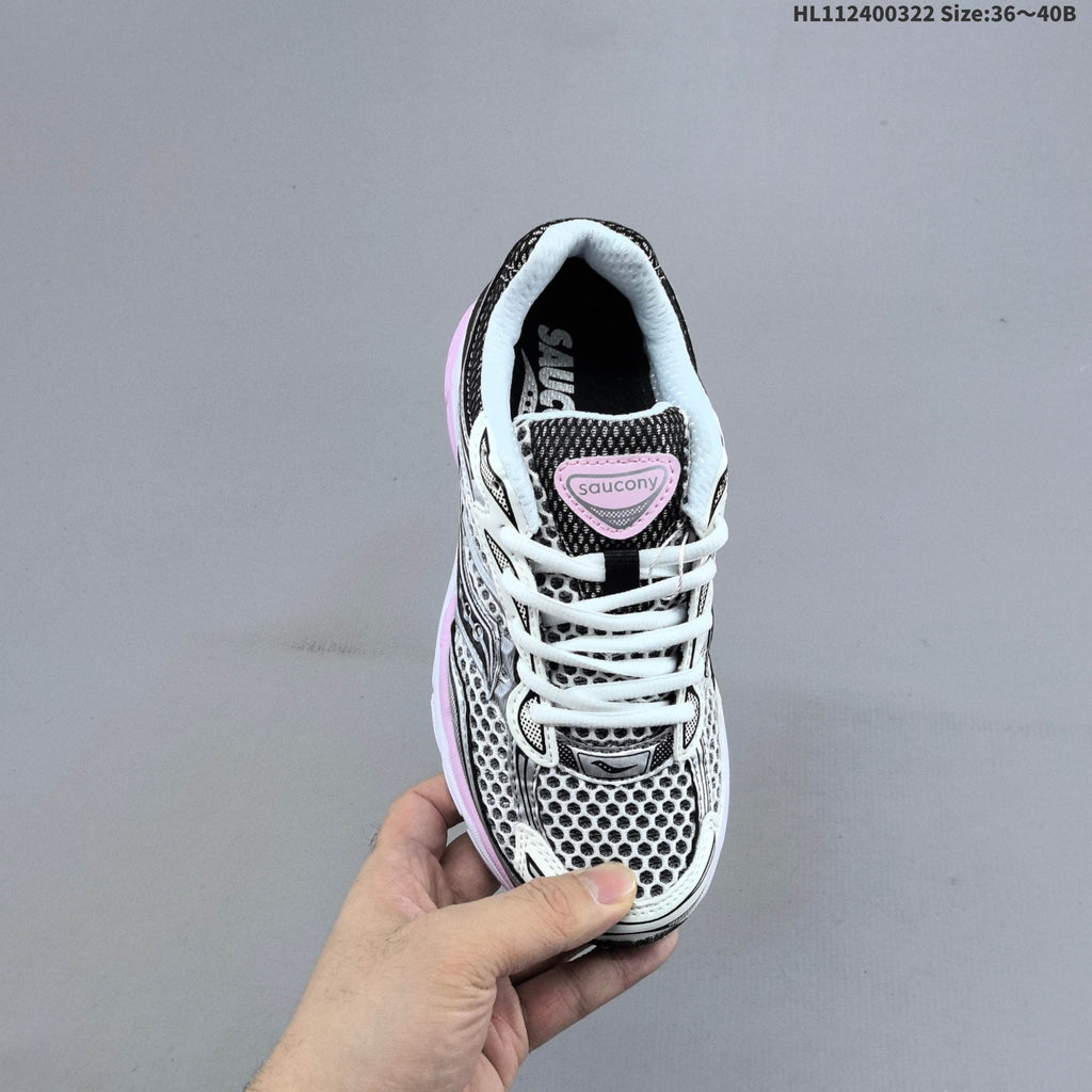 Saucony ProGrid Omni 9 Sneakers in White, in Silver & Pink - product image from the listing.