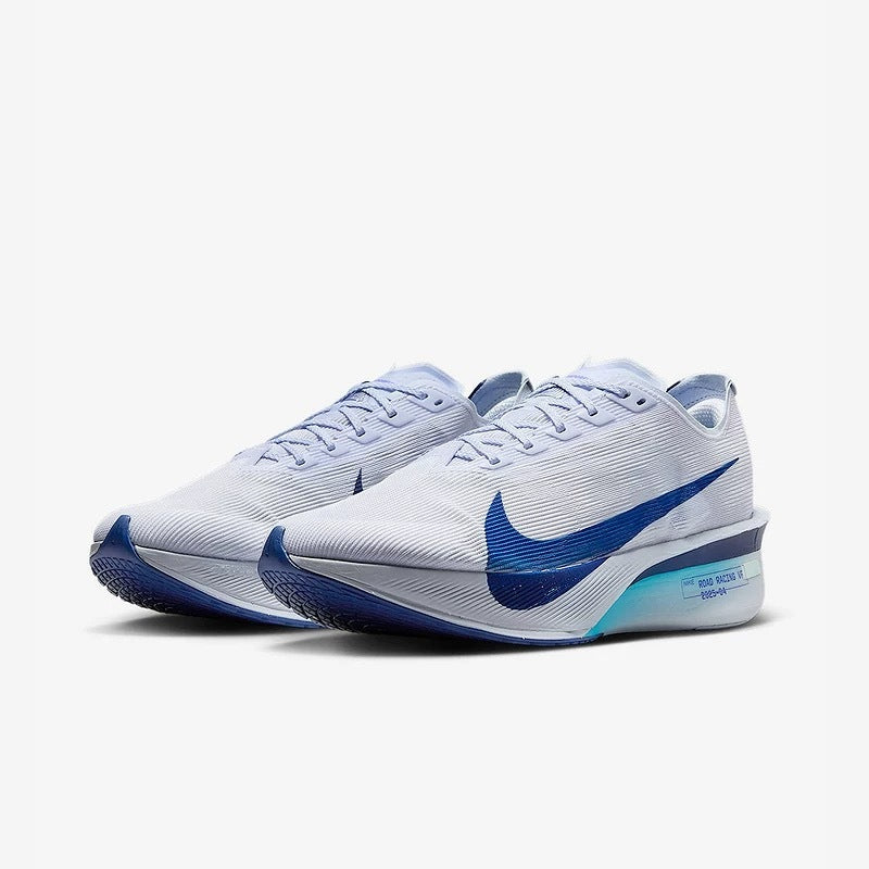 Nike Vaporfly Next% 4 Road Racing Shoes, in White and Blue HF6414-001 - product image from the listing.