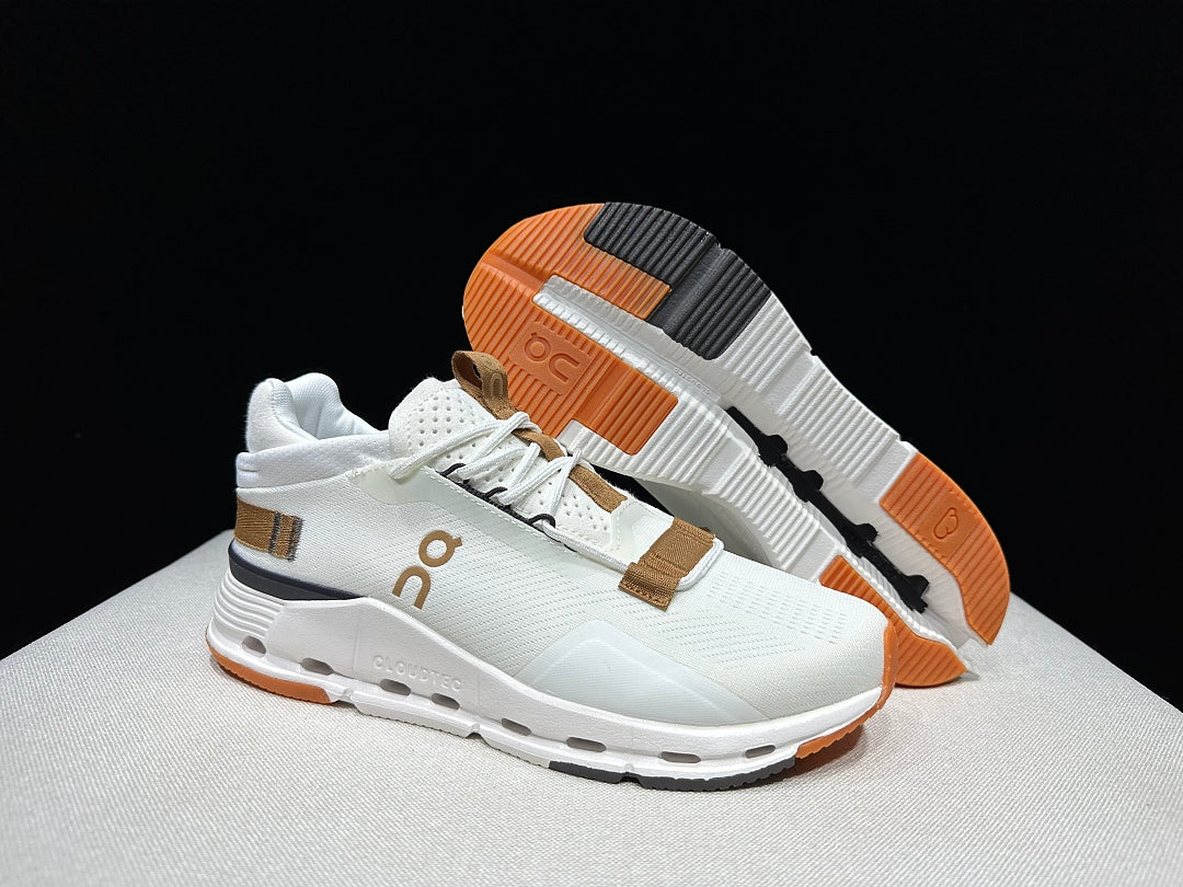 On Cloudnova 2 Sneakers, in Ivory and Brown - product image from the listing.