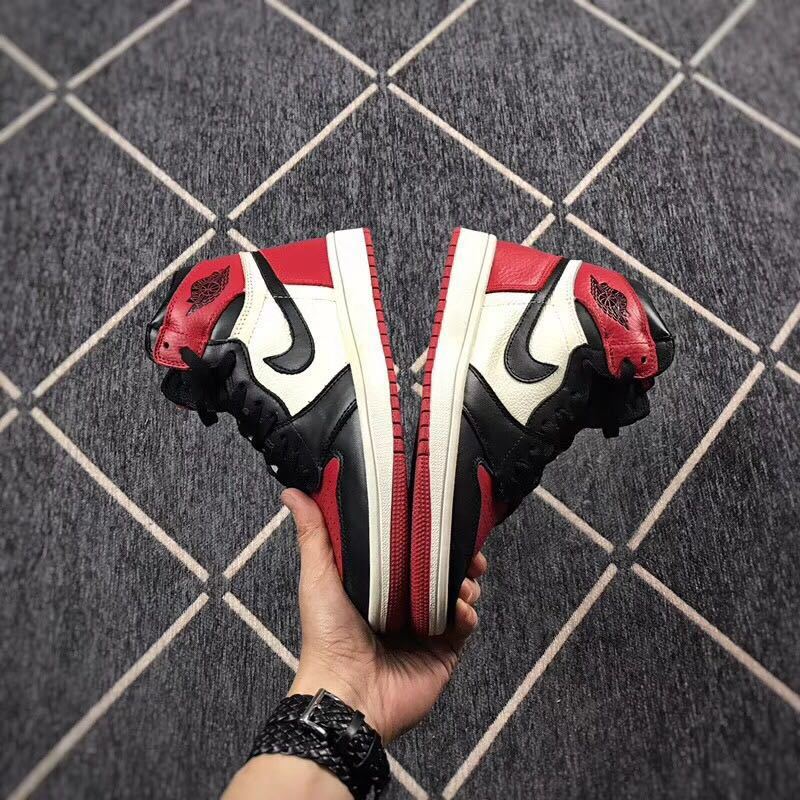 Black Red Toe Sneakers - Air Jordan 1 High - product image from the listing.