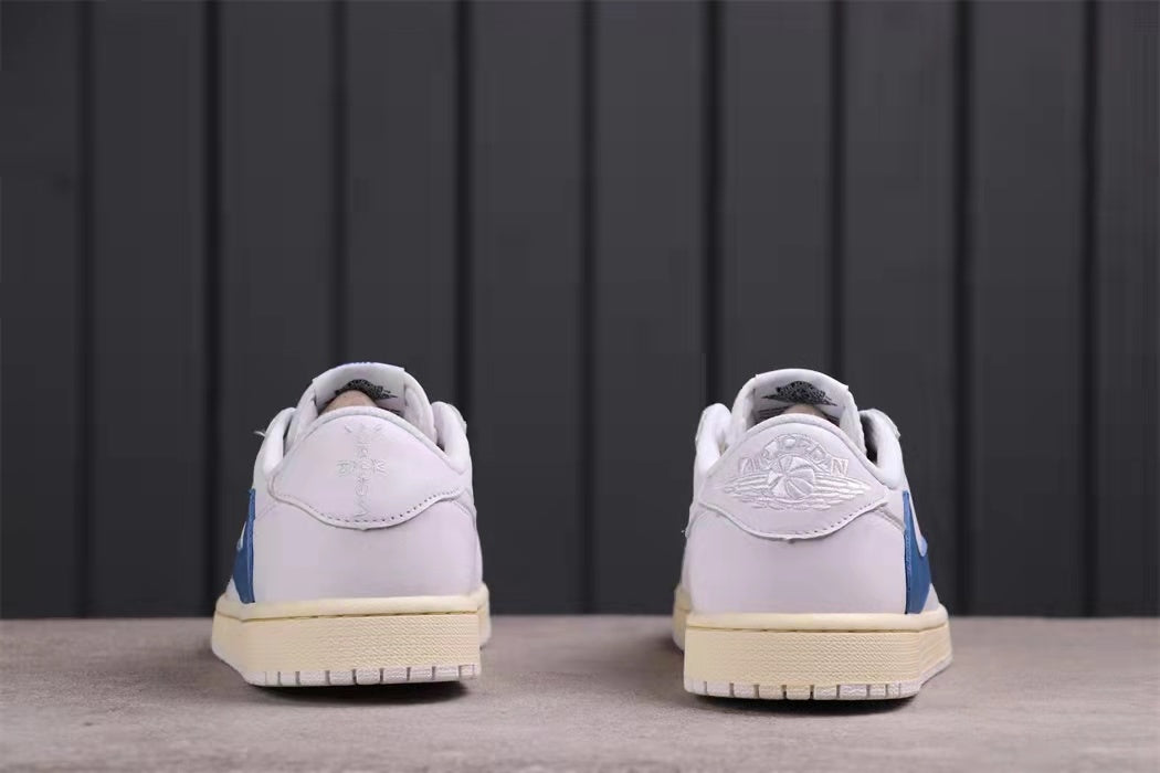 Jordan Travis Scott Air Jordan 1 Low in White Blue DM3277-100 - product image from the listing.