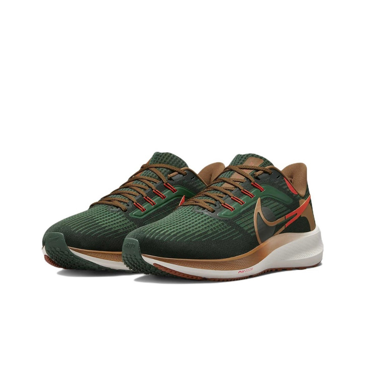 Nike Air Zoom Pegasus 39 Running Shoes in Green Brown DO9500-300 - product image from the listing.