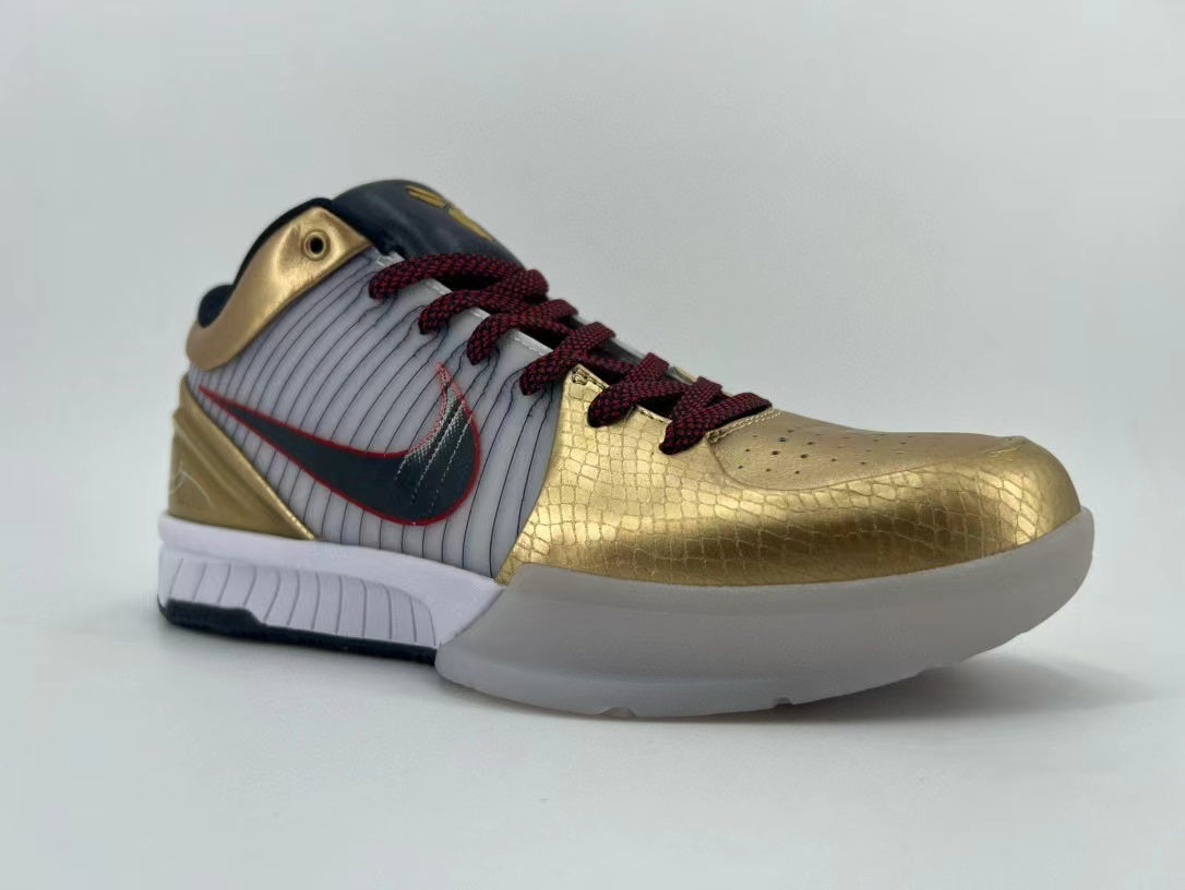 Nike Kobe 4 Protro Sneakers in Gold White 344335-141 - product image from the listing.