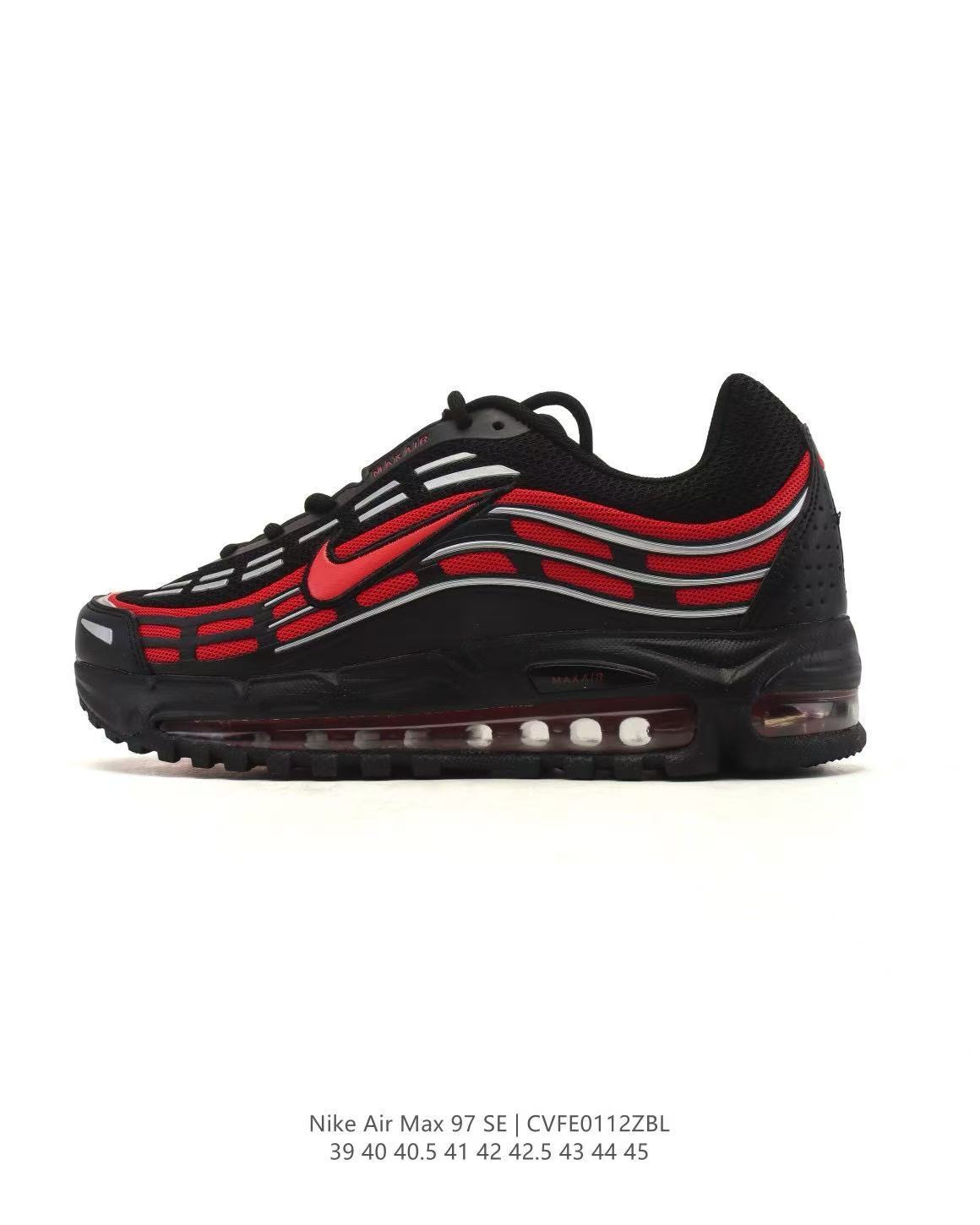 Nike Air Max 97 SE Sneakers in Black Red CVFE0112ZBL - product image from the listing.