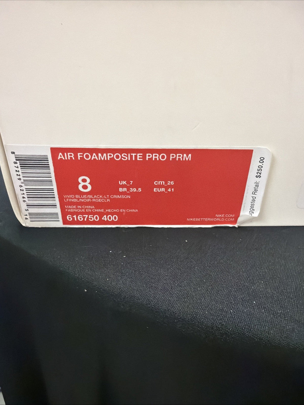 Spider-Man Foamposites - product photo shown in the listing for this item.