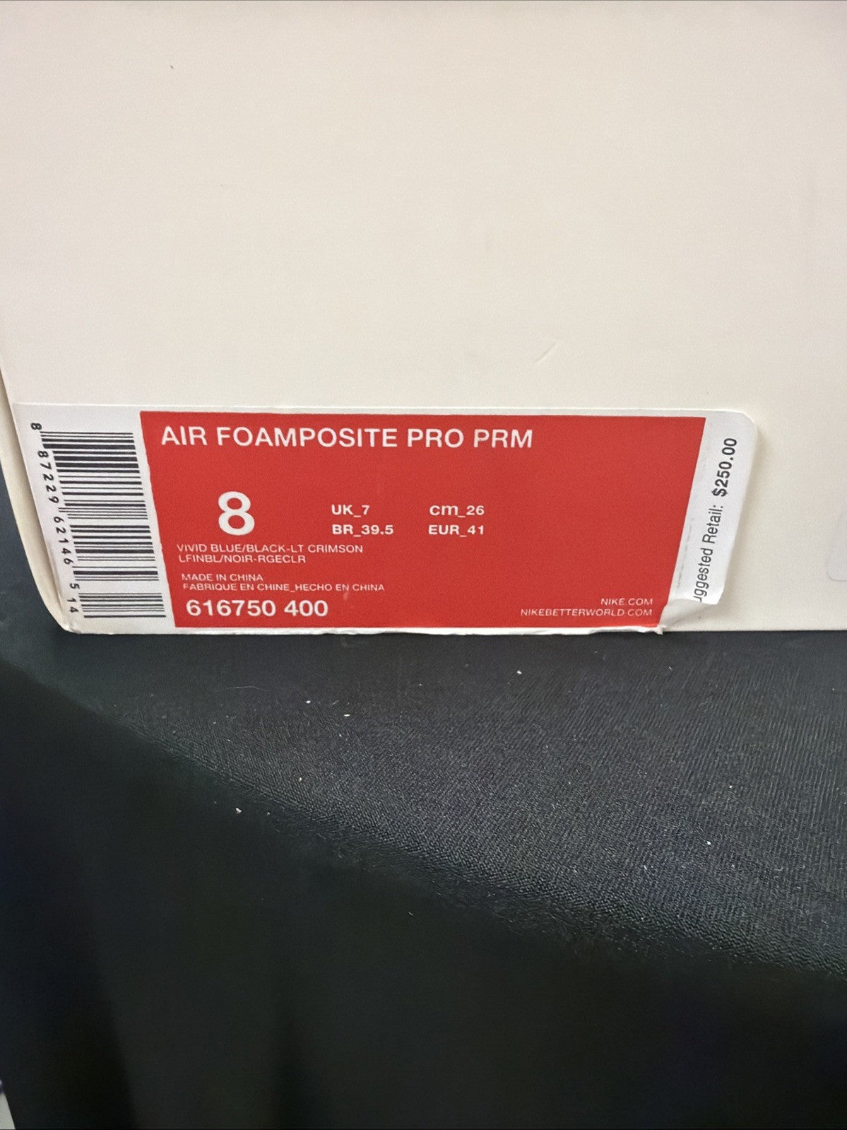 Spider-Man Foamposites - product photo shown in the listing for this item.