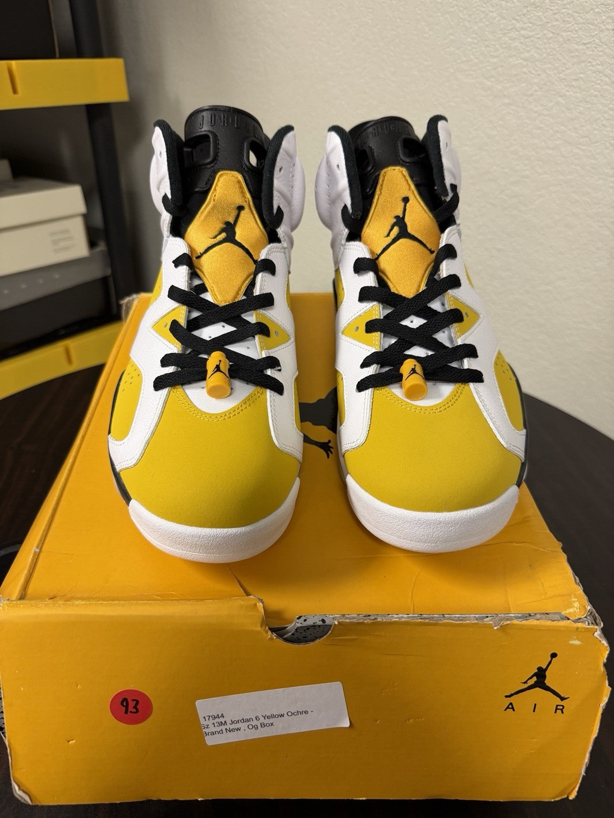 Men's Air Jordan 6 Retro 'Yellow Ochre' CT8529-170 New Authentic - product image from the listing.
