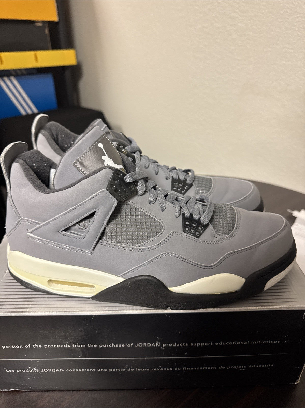 "Cool Grey" Size 11.5 - Nike Air Jordan 4 Retro 2019 - product image from the listing.
