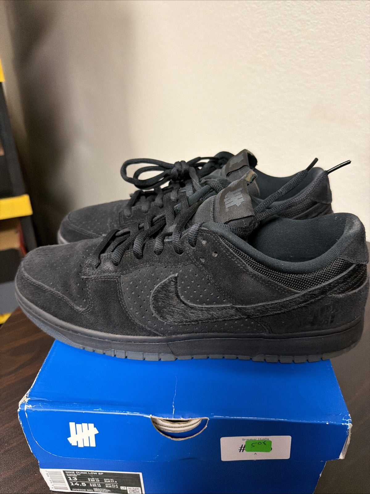 Men's Nike Dunk Low SP x Undefeated 5 On It 13 Black DO9329-001 Dunk Vs AF1 - product image from the listing.