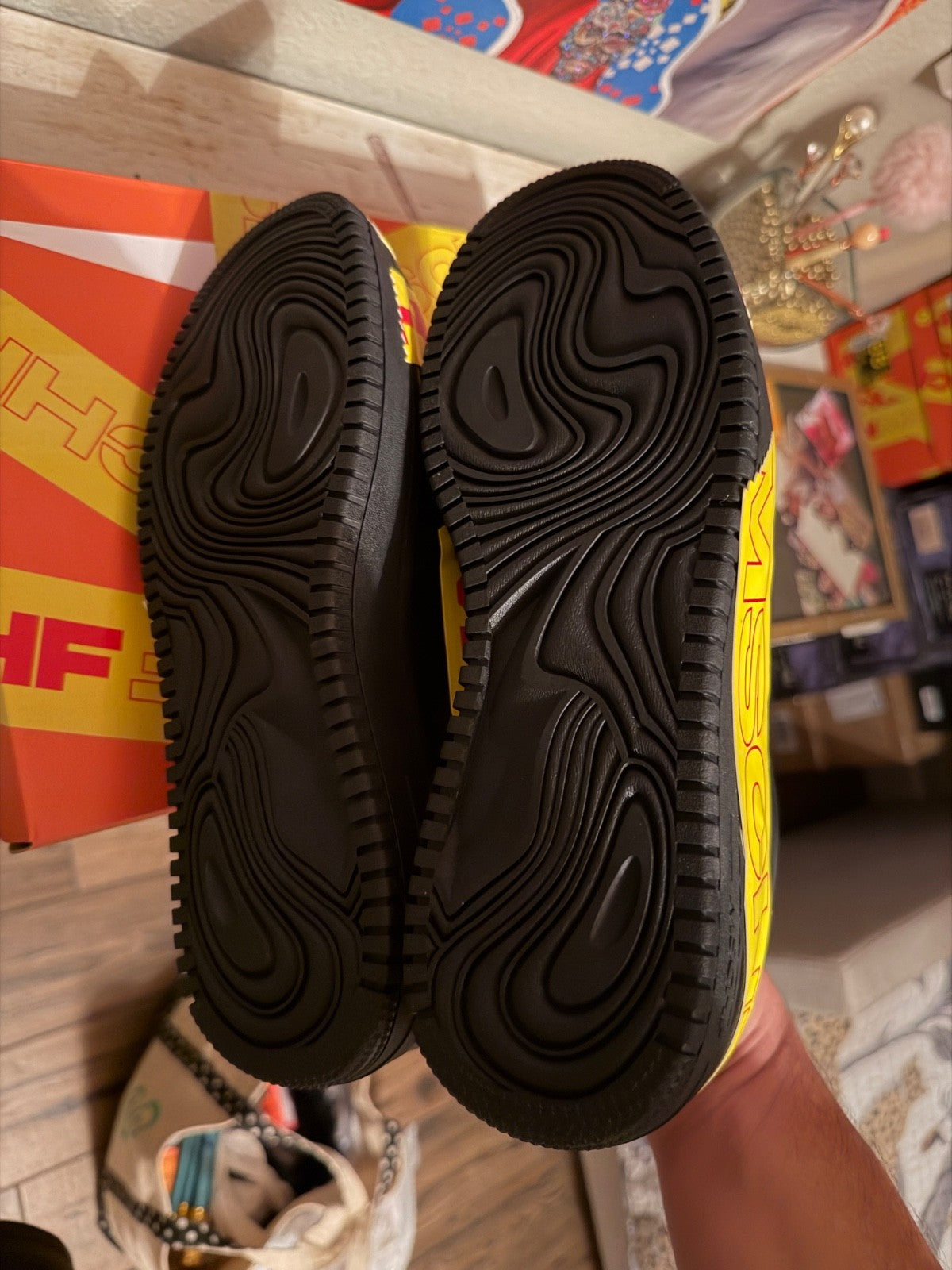 Size 8 MSCHF TAP3 AF1 Air Force 1 Low 'Black Tape' (2022) - product image from the listing.