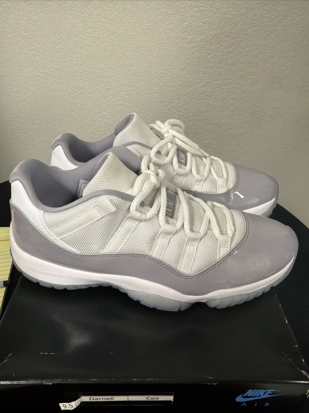 Men's M025) Nike Air Jordan 11 XI Retro Low Size 9.5 Cement Grey AV2187-140 - product image from the listing.