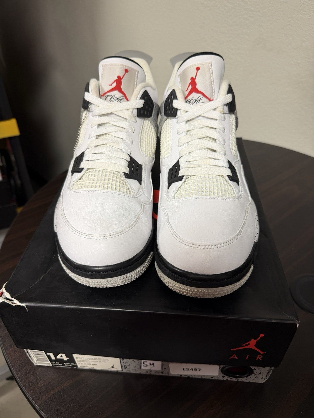 Air Jordan 4 Retro White Cement 2016 840606-192 OG Authentic - Size 14 - product image from the listing.