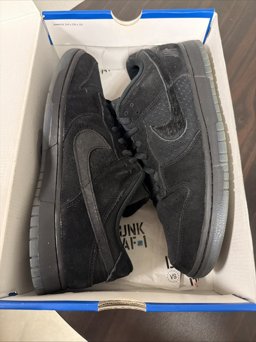 Men's Nike Dunk Low SP x Undefeated 5 On It 13 Black DO9329-001 Dunk Vs AF1 - product image from the listing.
